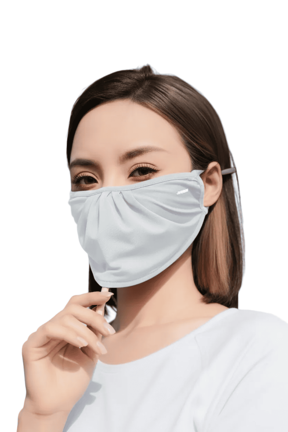 Light Gray Drape Sun Protection Face Mask