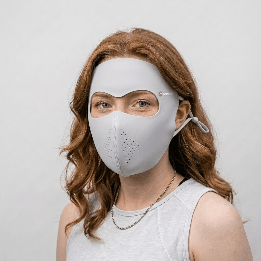 Women's Light Gray Drinkable Breathable Face Mask