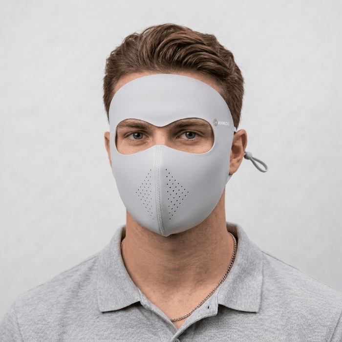 Men's Light Gray Drinkable Breathable Face Mask