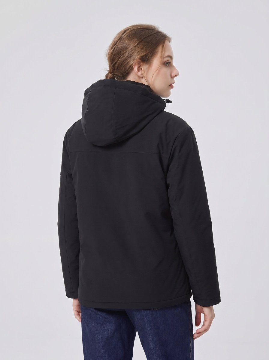 Back of 9 area #Black womens Heated Softshell Jacket