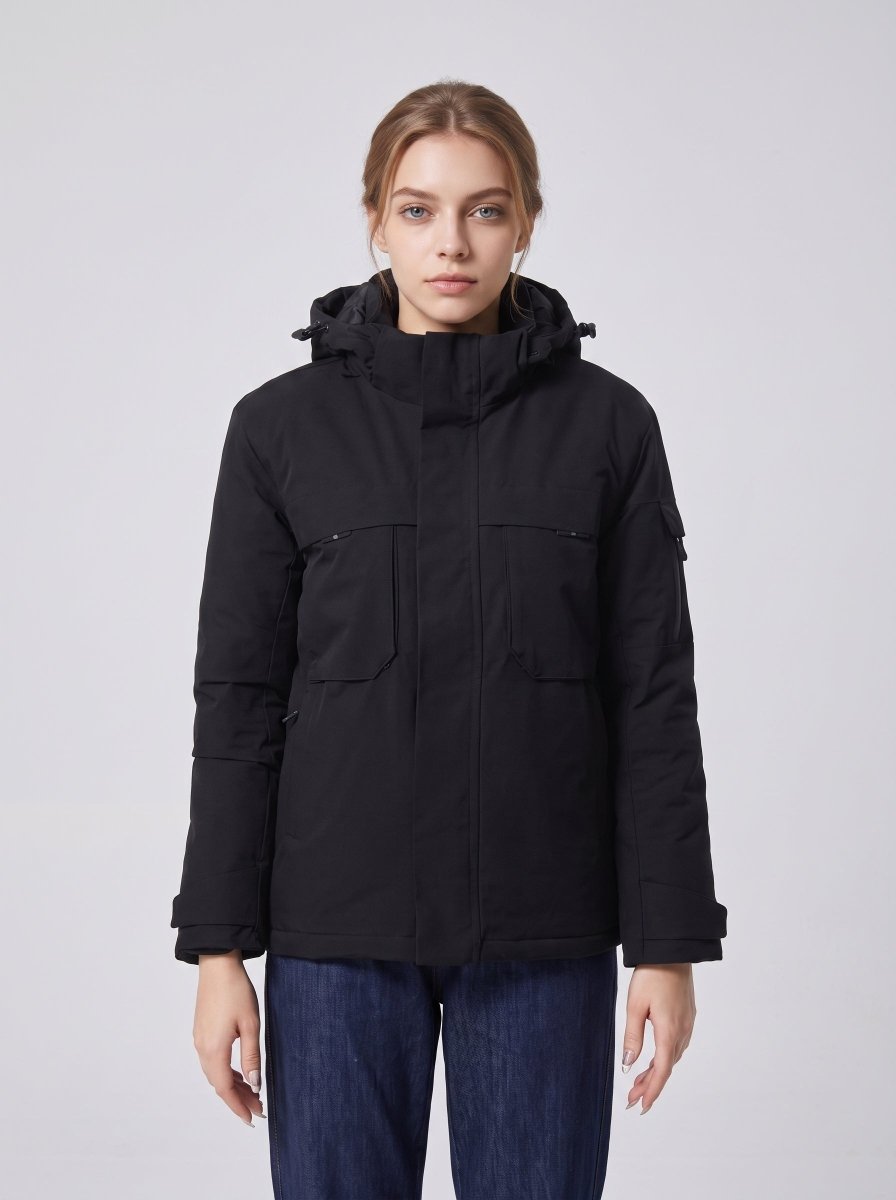 9 area #Black womens Heated Softshell Jacket