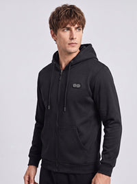 #black Dual Control Heated Zip Up Hoodie