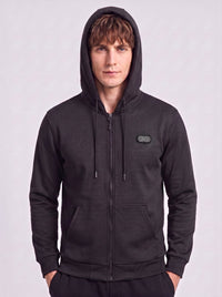 anniou #black Dual Control heated zip up hoodie
