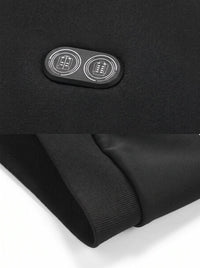 Switch and hem details of #black Heated Zip Up Hoodie