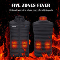 womens 5 heat zone Dual Switch Heated Gilet by Anniou front and back