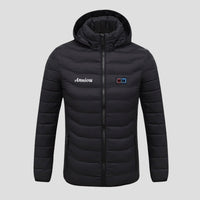 Black Puffer Duck Down Heated Jacket