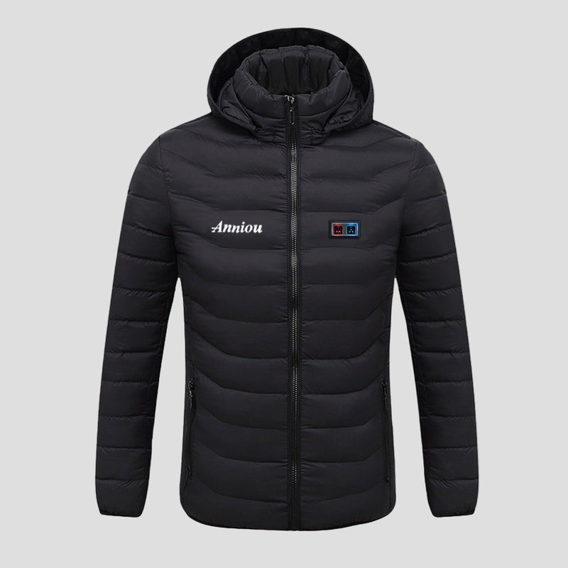 Black Puffer Duck Down Heated Jacket