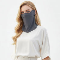 woman wearing gray Dust Free Face Cover