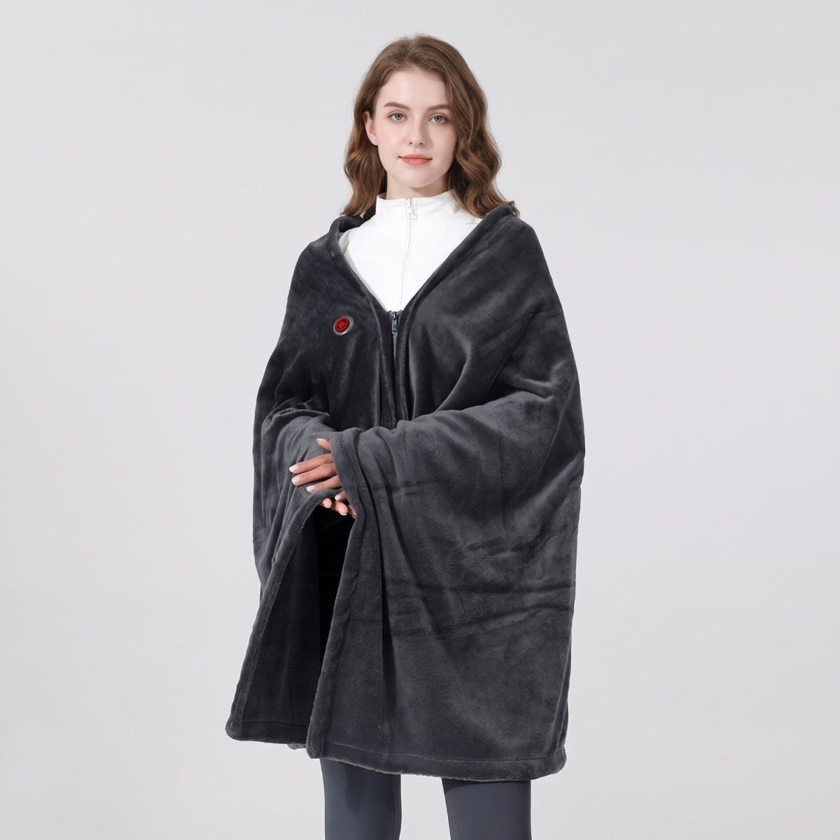 #darkgrey electric heating shawl with control button