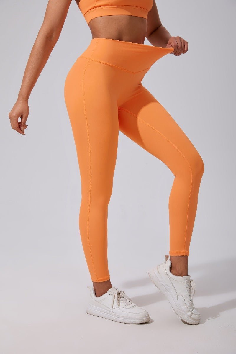 4 way stretch Full Length Leggings UPF 50+ in Orange