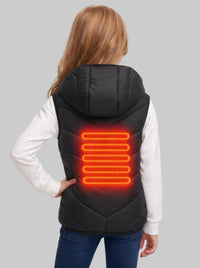 Kids black Heated Vest Rear