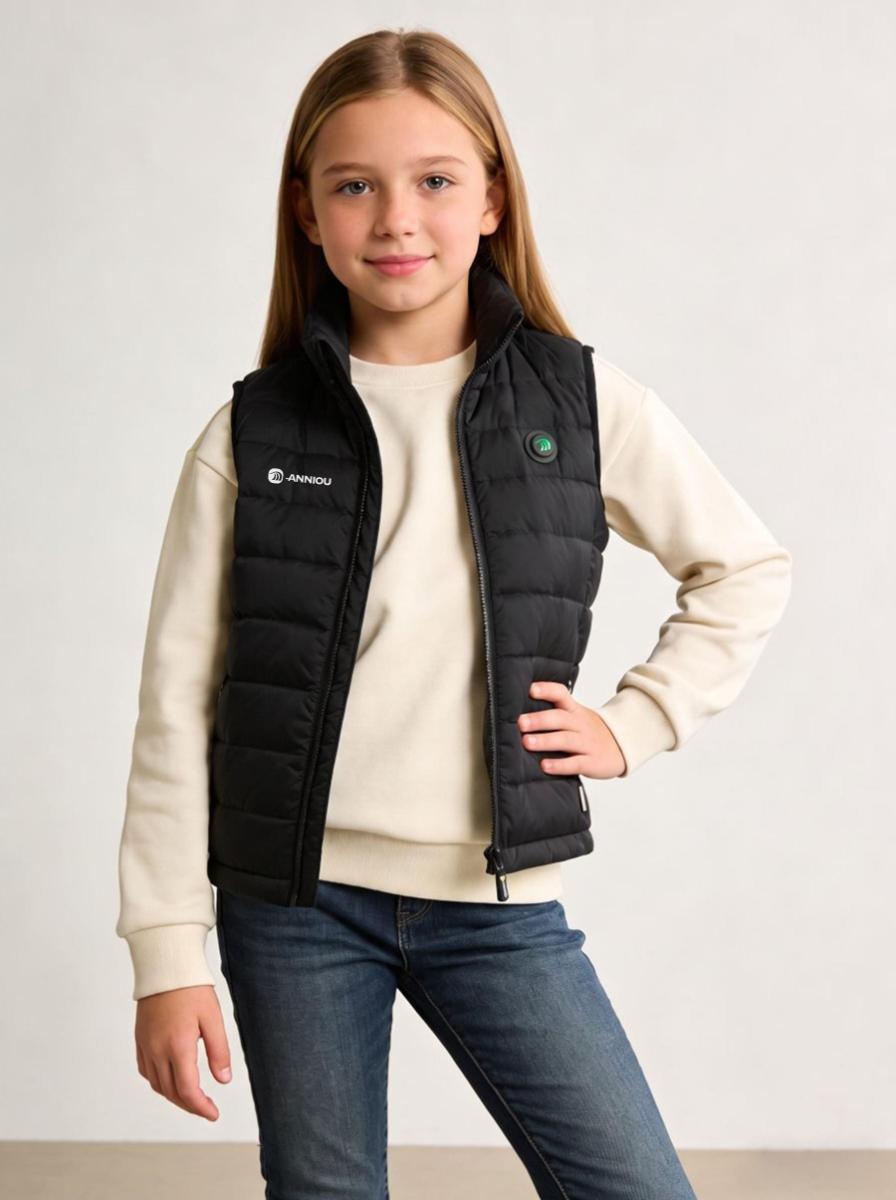 girls #black heated gilet by Anniou