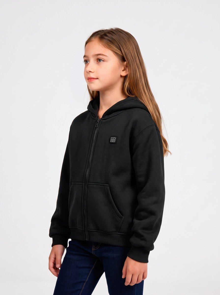 girls #Black Heated Hoodie