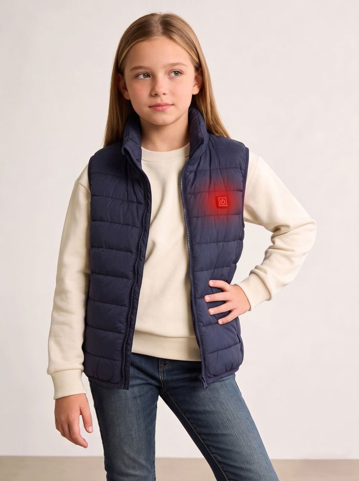 Girls Navy Heated Vest