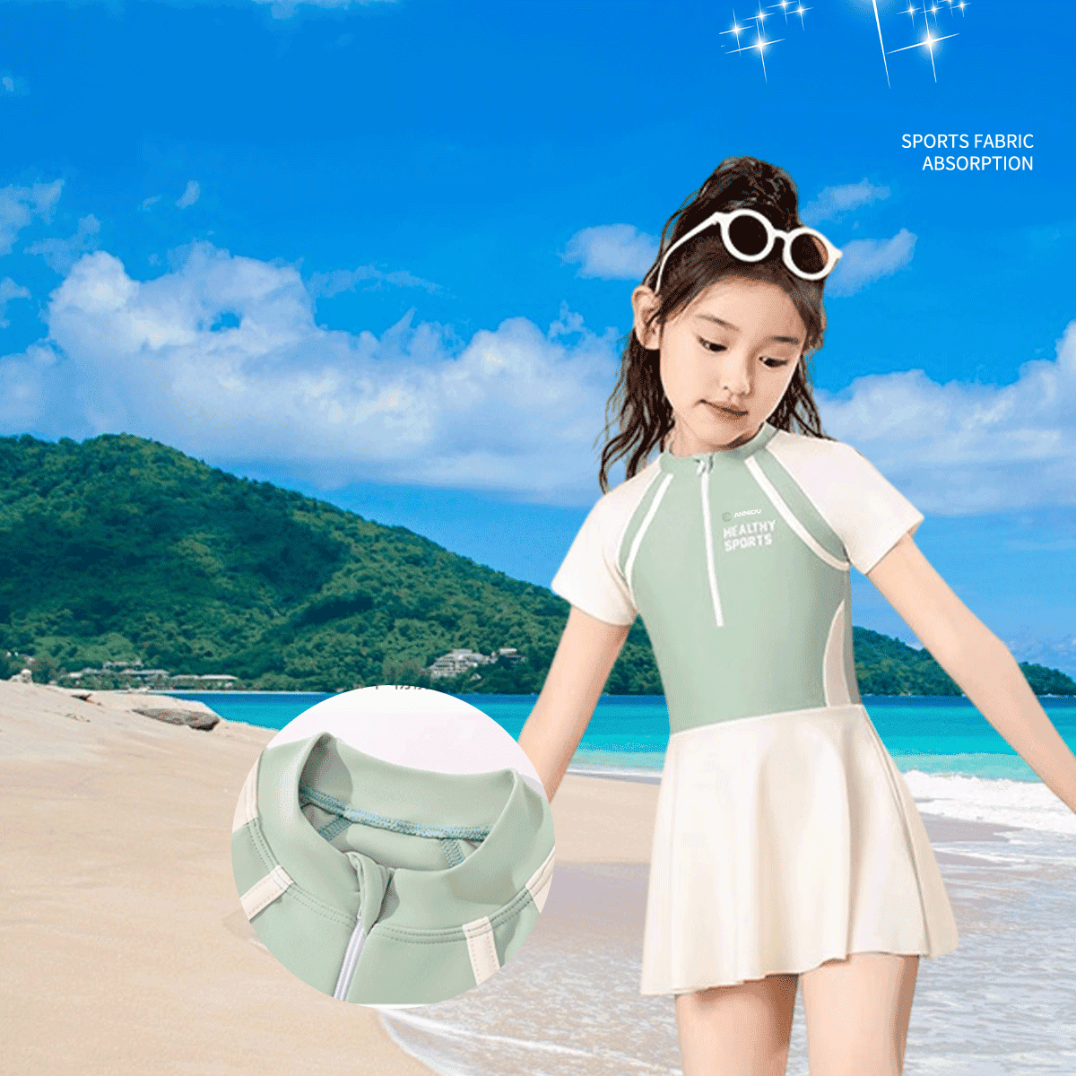 Girl's UPF 50+ Swim Dress - Sun Protection Clothing