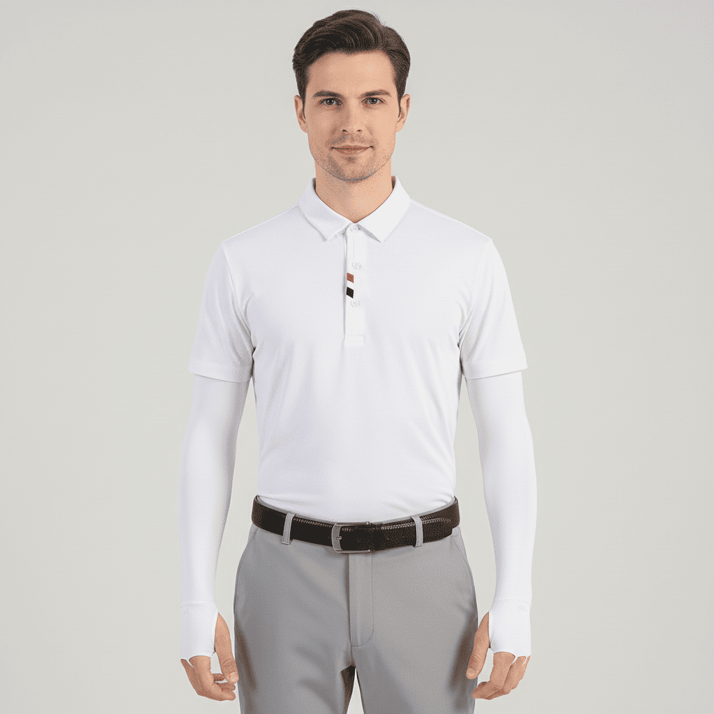 White Golf Arm Sleeves UPF 50+