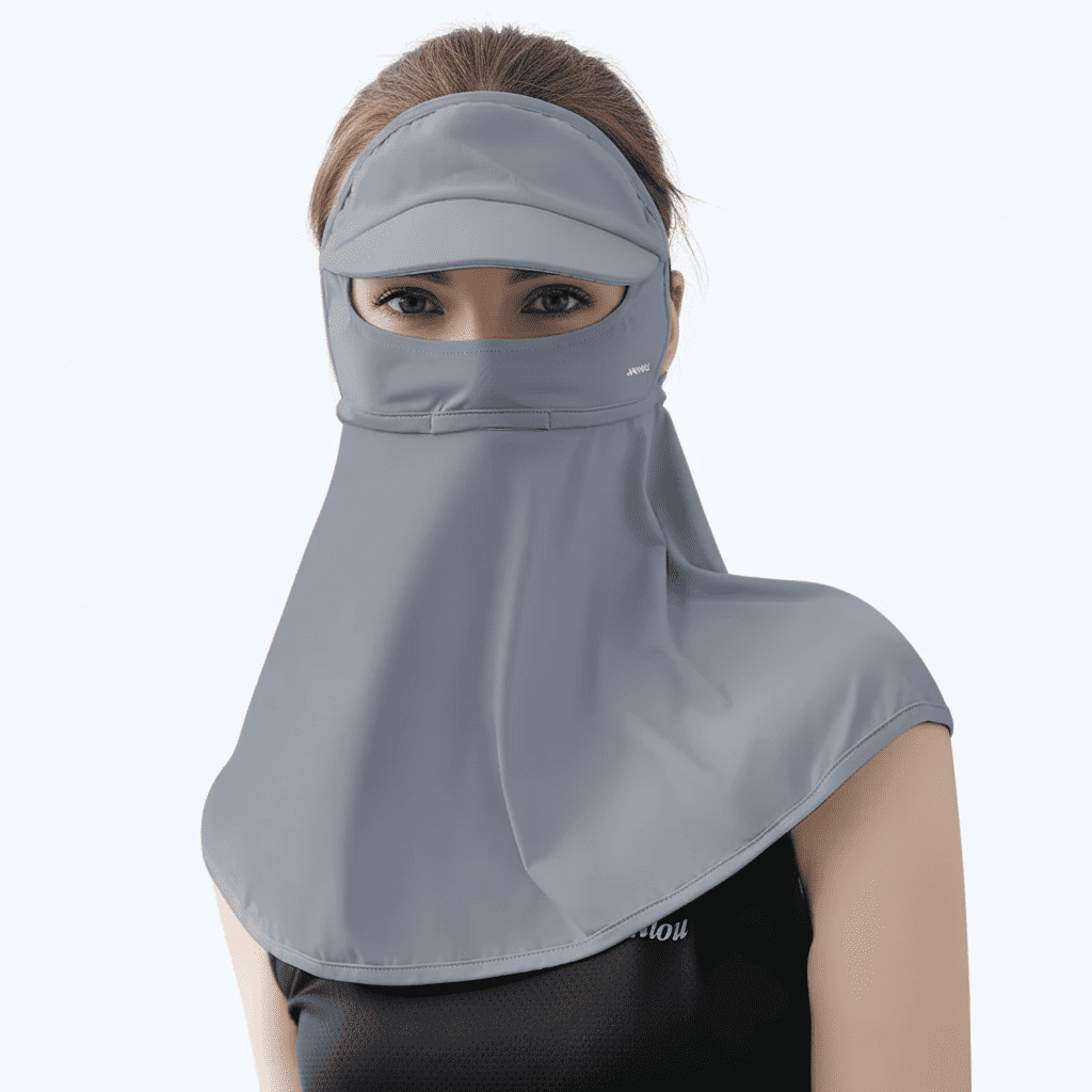 gray UV Sun Visor Face Gaiter
