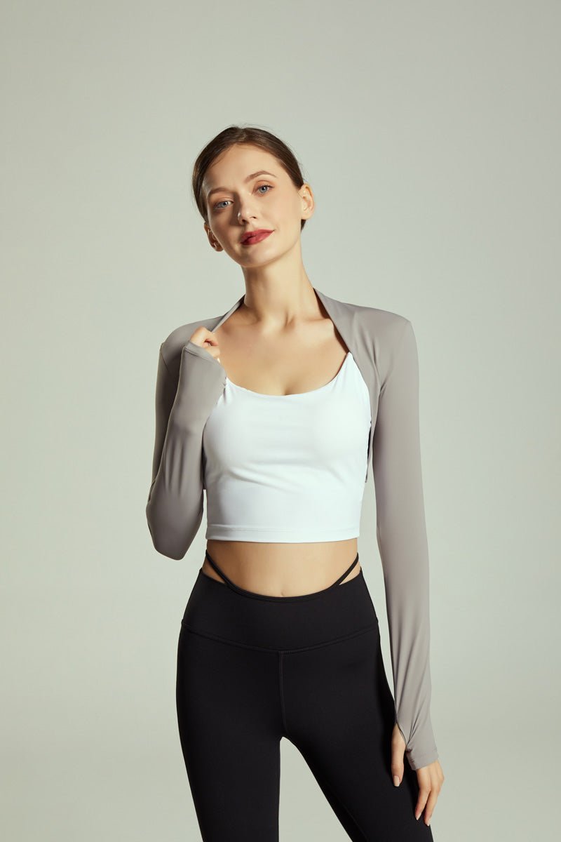 Women's Gray Cropped Sports Bolero
