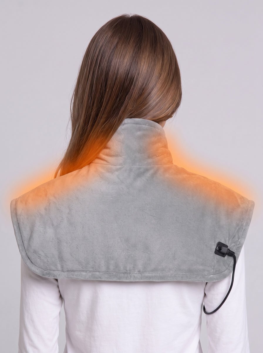 Back of 12V #Grey Heated Car Shawl