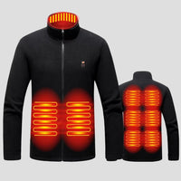 9 Area Heated Polar Fleece Jacket front and back