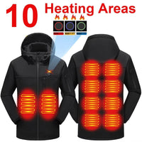 10 Area Heated Hooded Softshell Jacket by anniou