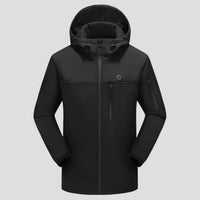men's black Heated Hooded Softshell Jacket