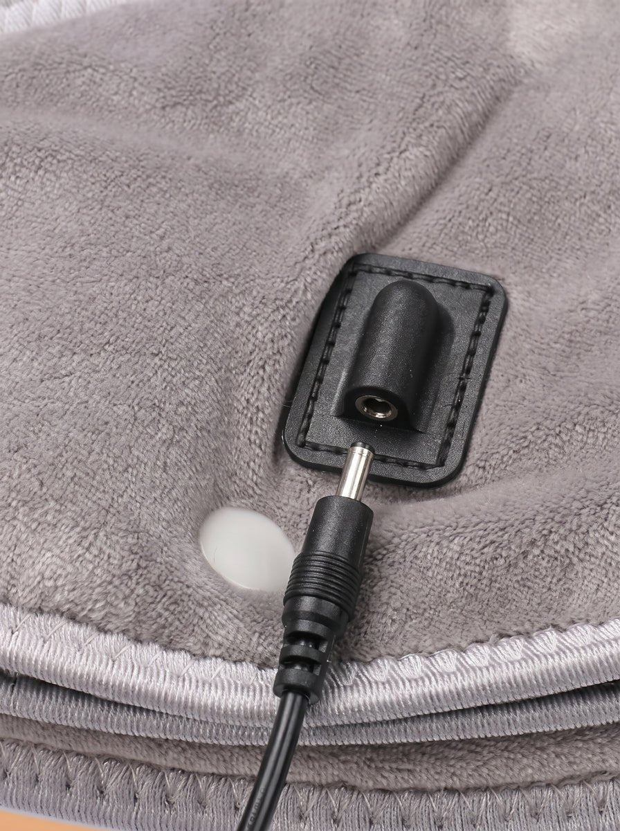 DC to USB port design of #Grey Heated Neck and Shoulder Wrap