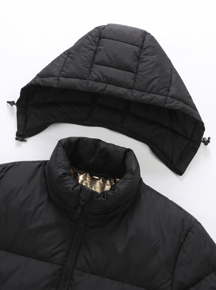 Detachable hood with Black Dual Control Heated Padded Jacket