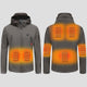 men's gray Heated Parka Jacket with 7 heat zones