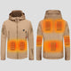 men's khaki Heated Parka Jacket with 7 heat zones