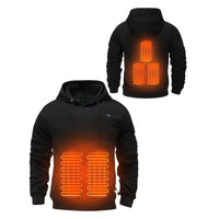 Black 5 area Heated Pullover Hoodie