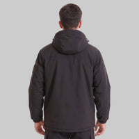 Back of Mens #Black Heated Softshell Jacket