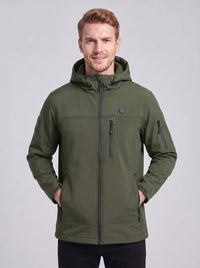 #Armygreen Men’s Hooeded Heated Softshell Jacket