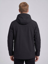 #Black Back of Men’s Hooeded Heated Softshell Jacket