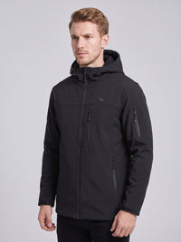 #black Men's Windproof Outdoor Heated Jacket side