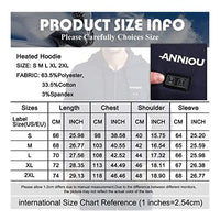 Mens Navy 5 Area Heated Zip Up Hoodie size Guide