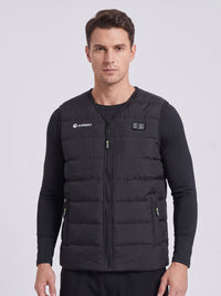 mens black v-neck heated gilet