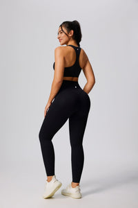 Black Anniou Sports Leggings and Sports Bra