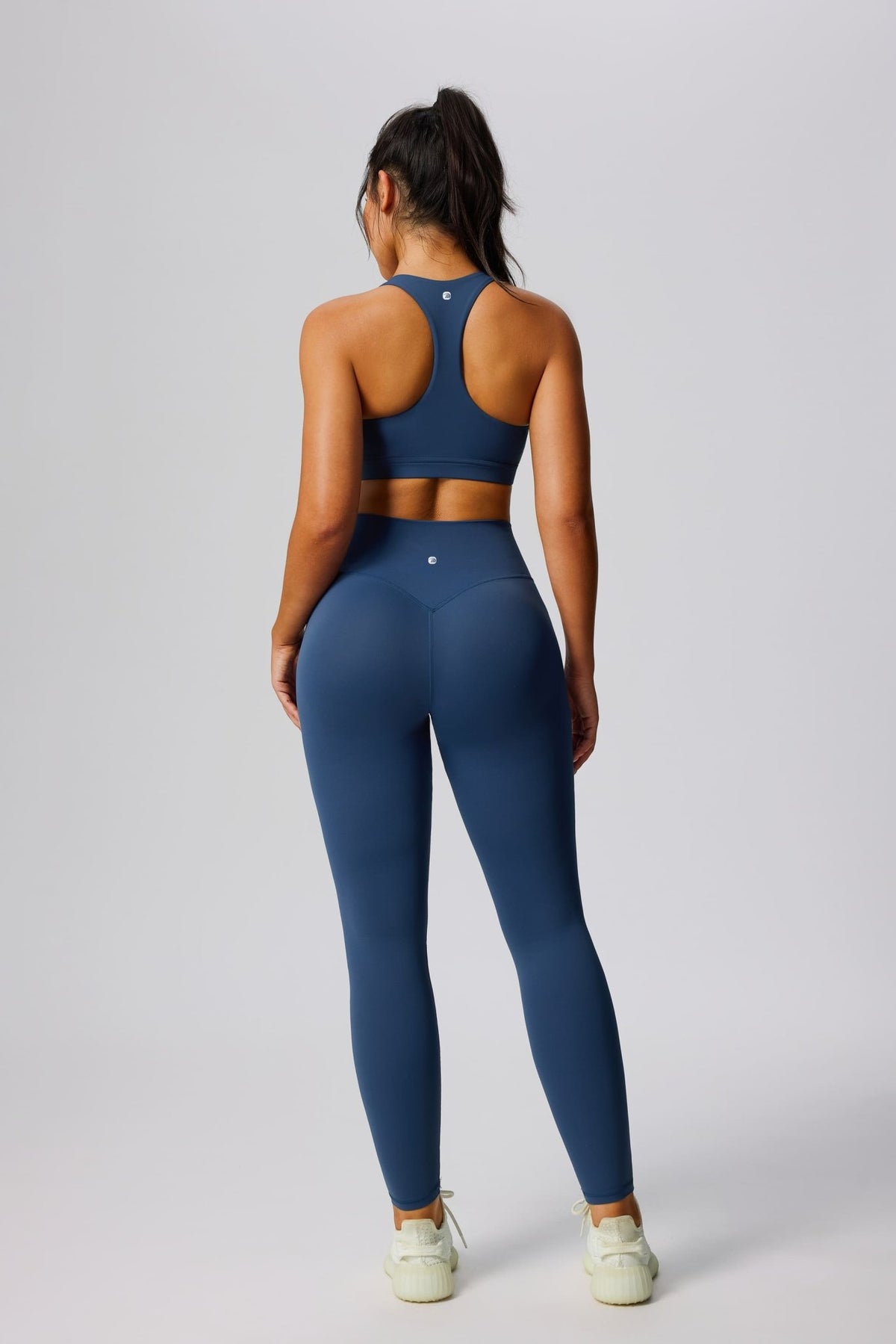 Ladies blue Anniou sports yoga leggings and sports bra