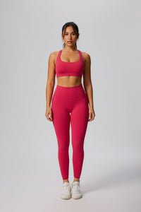 Red Yoga set with sports bra and leggings