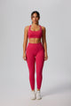 Red Yoga set with sports bra and leggings
