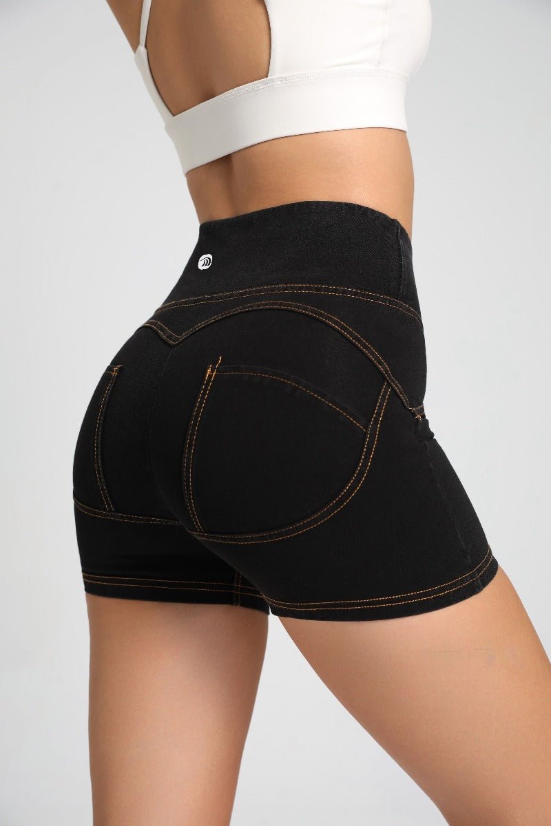 High Waist Peach Hip Denim Shorts