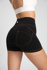 High Waist Peach Hip Denim Shorts