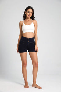 High Waist Peach Hip Denim Shorts