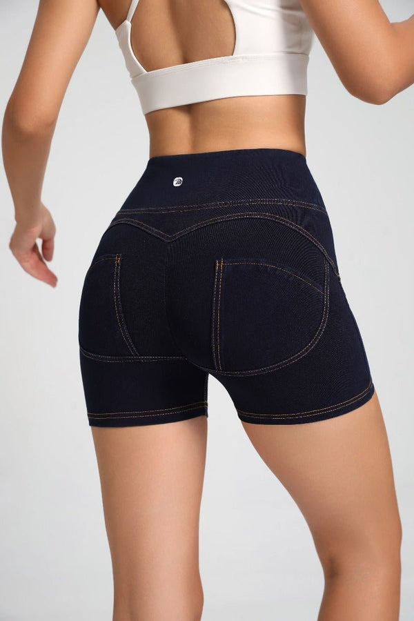 High Waist Peach Hip Denim Shorts