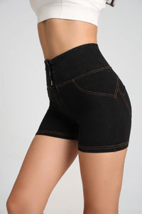 High Waist Peach Hip Denim Shorts