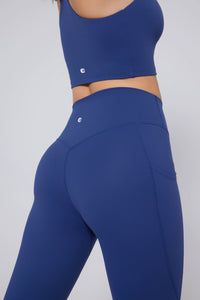 Navy Blue Peach Leggings with Bum Lifting and vest