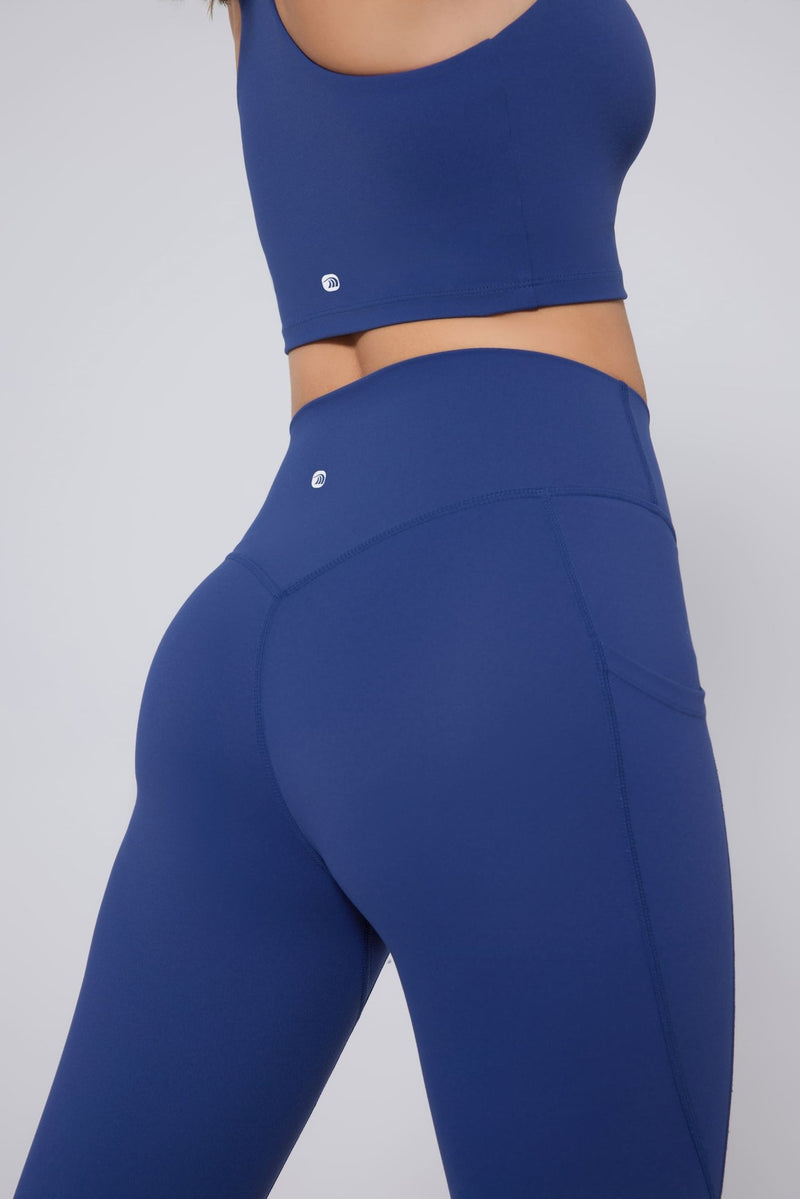 Navy Blue Peach Leggings with Bum Lifting and vest