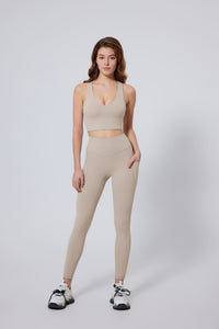 Anniou Beige UPF 50+ leggings and yoga vest