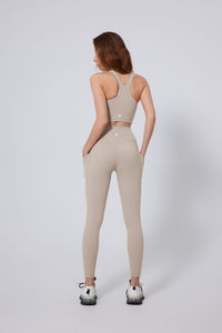 Anniou Beige UPF 50+ Bum Lifting leggings and yoga tank top